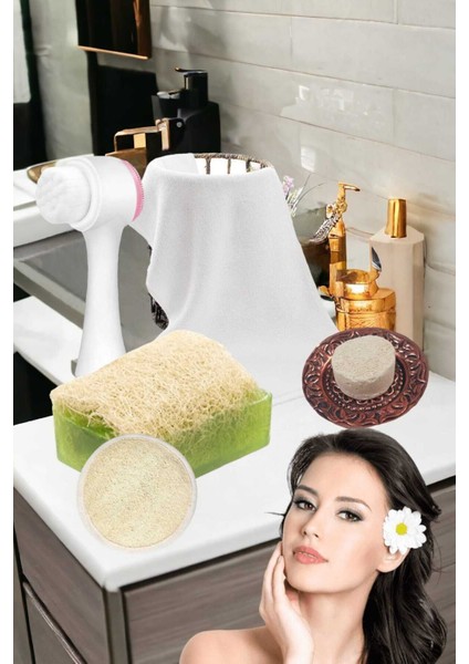 5'li Kabak Lifli Avokado Sabun Yüz Pedi Cilt Temizleme Fırçası Sıkılaştırma Temizleme Peeling Seti fırsatları