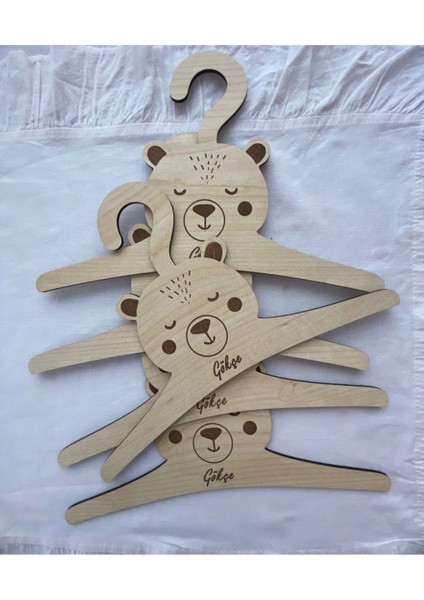 Isme Özel Ahşap Ayı Temalı Mdf Çocuk ve Bebek Askısı, Askılık Bebek Askılığı (7 Adet) fiyatları