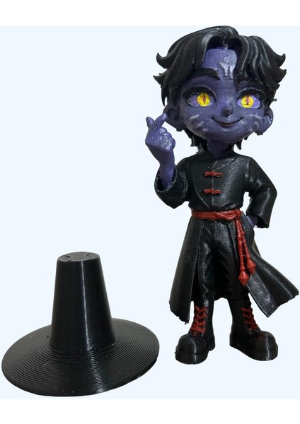 Iblis Jinu Figürü | El Boyama 3D Koleksiyon Figürü | K-Pop Demon Hunters Tarzı | Şapkalı modelleri