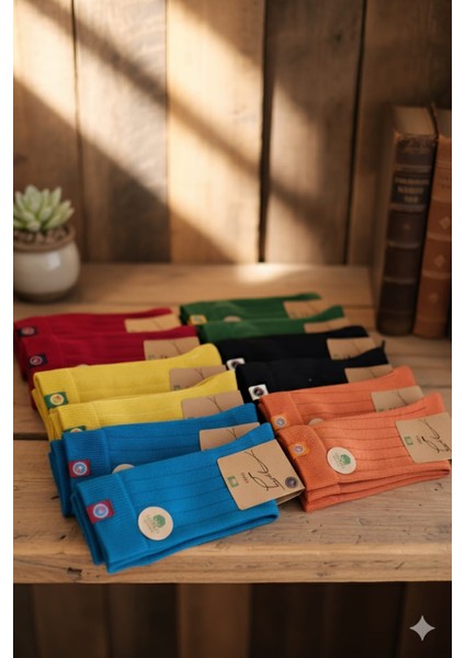 Pamuk Soket Çorabı; Dikişsiz; Mevsimlik ; 36-39 Numara; Asorti 12'li Kutu