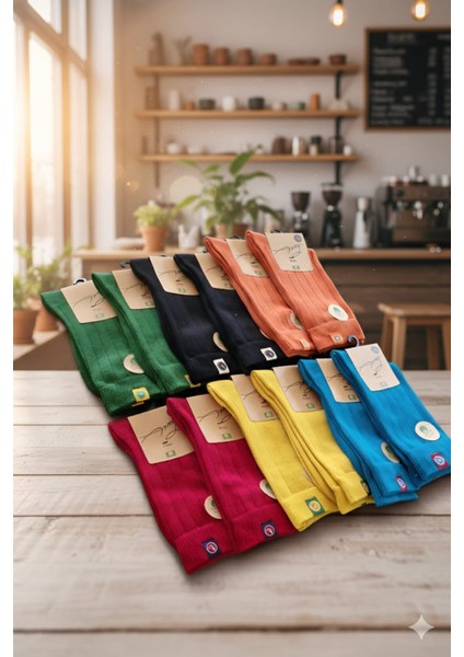 Pamuk Soket Çorabı; Dikişsiz; Mevsimlik ; 36-39 Numara; Asorti 12'li Kutu modelleri