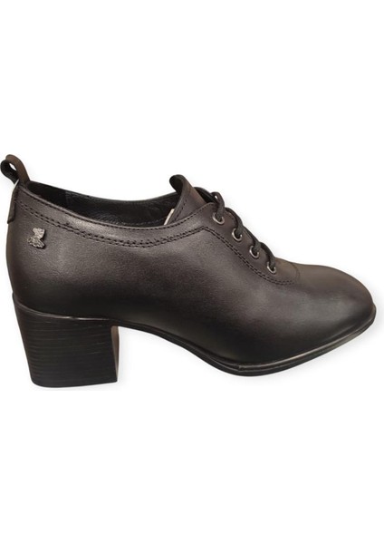 2512707K Topuklu Bağcıklı Klasik Deri Kadın Ayakkabı