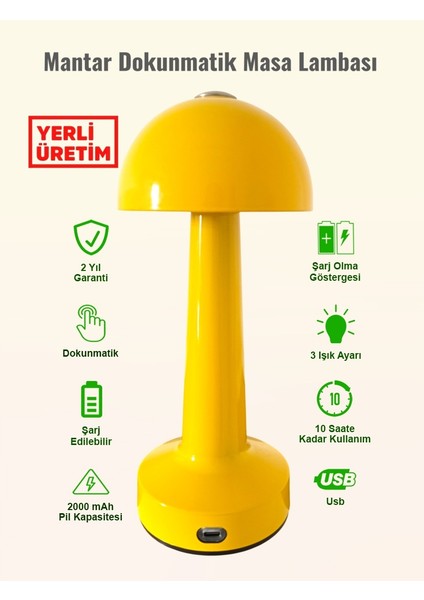 Mantar Metal Masa Lambası