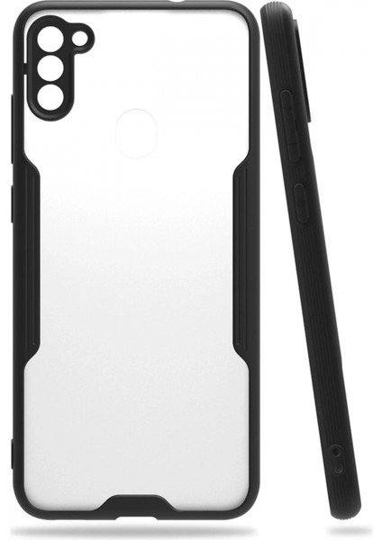 Samsung Galaxy A11 Kılıf Platin Silikon - Siyah (K95)