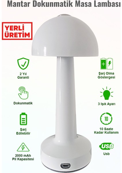 Mantar Metal Masa Lambası