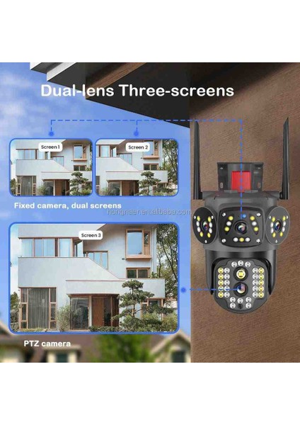 8mp 4K UHD Wifi Akıllı Güvenlik Kamerası – Çift Lens, Gece Görüş, Hareket Algılama, Sesli Görüntülü Iletişim, IP66 Su Geçirmez Ptz Kamera modelleri