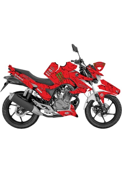 Mondial Drift 125 L No:1 Design Kırmızı Beyaz Sticker Kaplama