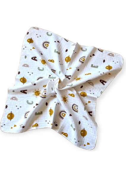 Minika Çok Amaçlı Müslin Örtü Harfler 80 x 90 cm Yenidoğan Örtü Bez fiyatları