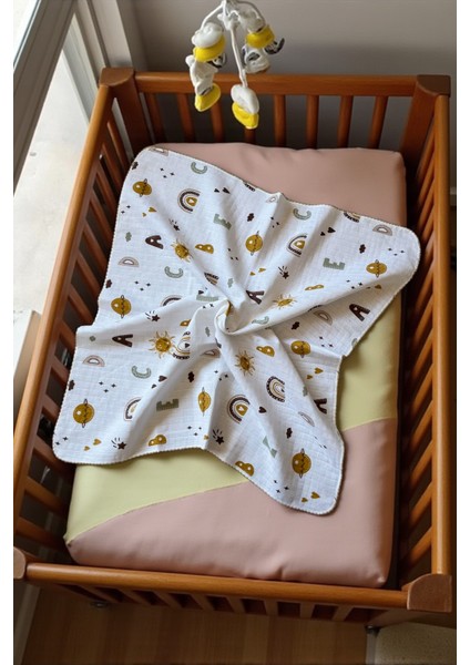 Minika Çok Amaçlı Müslin Örtü Harfler 80 x 90 cm Yenidoğan Örtü Bez fırsatları