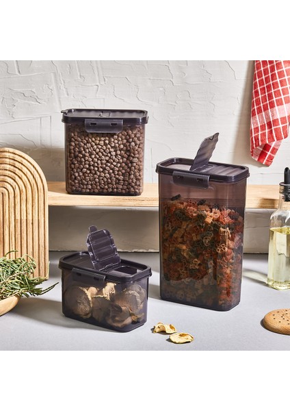 3 Boy Saklama Kabı Seti Qlux Erzak Bakliyat Çay Şeker Saklama Kabı Seti Bpa Içermez