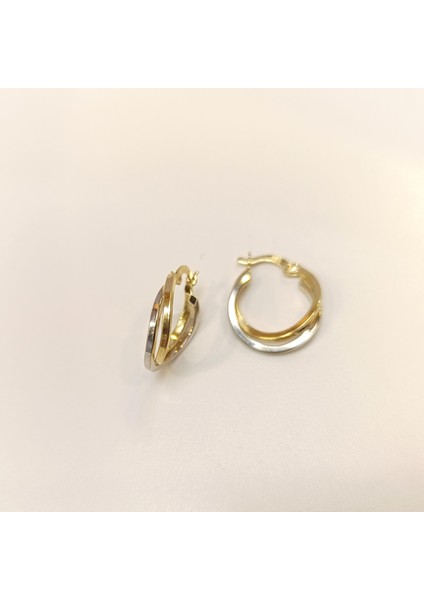 21MM Ikili Halka Küpe 14 Ayar Altın Hd Videolu fiyatları