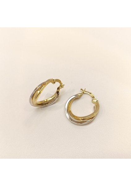 21MM Ikili Halka Küpe 14 Ayar Altın Hd Videolu fırsatları