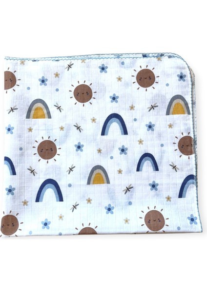 Minika Çok Amaçlı Müslin Örtü Mavi Güneş 80 x 90 Yenidoğan Örtü Bez fırsatları