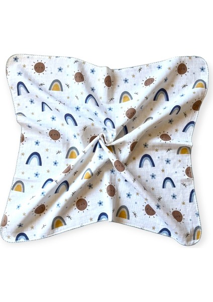 Minika Çok Amaçlı Müslin Örtü Mavi Güneş 80 x 90 Yenidoğan Örtü Bez indirimleri