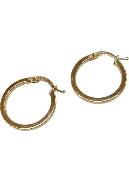 21MM Klasik Ray Halka Küpe 14 Ayar Altın Hd Videolu