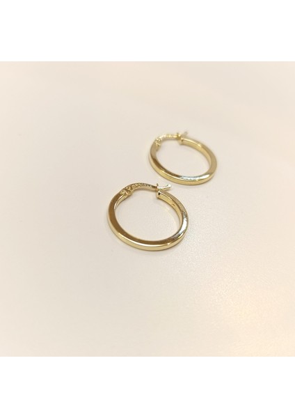 21MM Klasik Ray Halka Küpe 14 Ayar Altın Hd Videolu modelleri