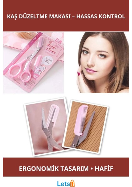 Ergonomik Taraklı Kaş Düzeltme Makası