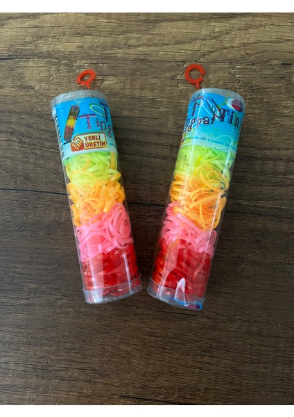 2 Kutu Tüp Içinde Renkli Saç Örgü Lastiği Perma Ince Lastik Toka