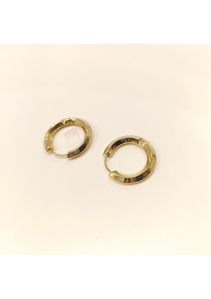 23MM Klasik Piramit Halka Küpe 14 Ayar Altın Hd Videolu fırsatları