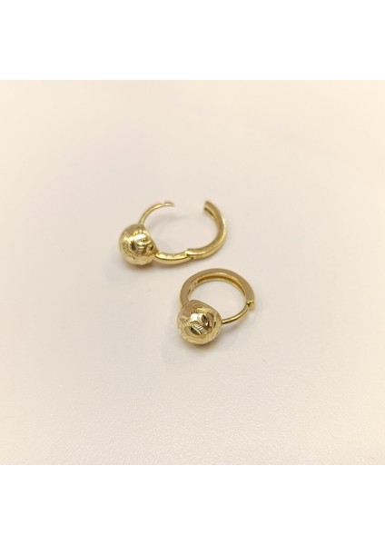 17MM Top Halka Küpe 14 Ayar Altın Hd Videolu modelleri