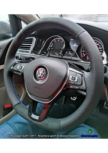 Golf 7 Jetta Passat Tiguan Polo Nokta Alcantra Araca Özel Direksiyon Kılıfı Açıklamımızı Okuyunuz!