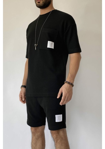 Ekru Alt Üst Şort Tişört Takım