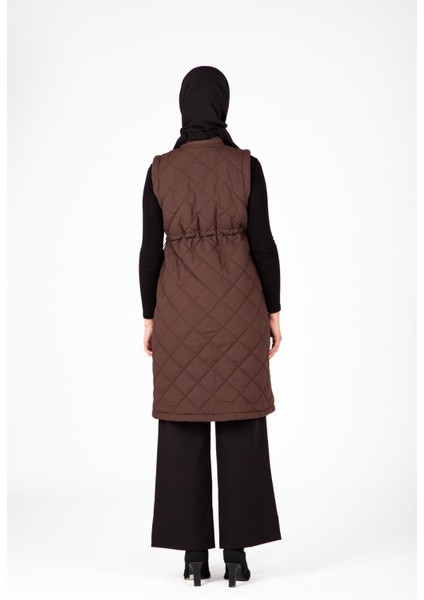 Kapitone Kolsuz Kahve Yelek 9518 fırsatları