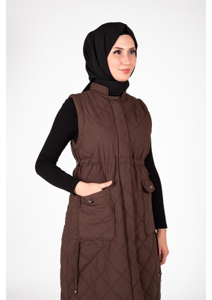 Kapitone Kolsuz Kahve Yelek 9518 indirimleri