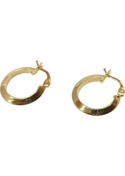 17MM Klasik Piramit Ray Halka Küpe 14 Ayar Altın Hd Videolu