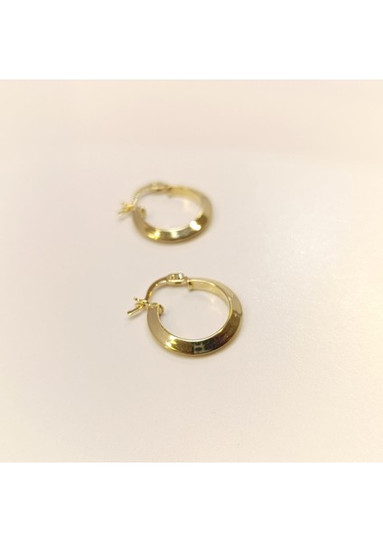 17MM Klasik Piramit Ray Halka Küpe 14 Ayar Altın Hd Videolu modelleri