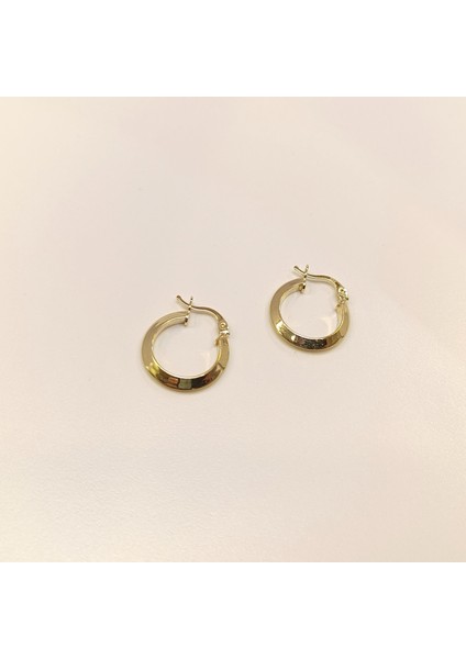 17MM Klasik Piramit Ray Halka Küpe 14 Ayar Altın Hd Videolu fırsatları