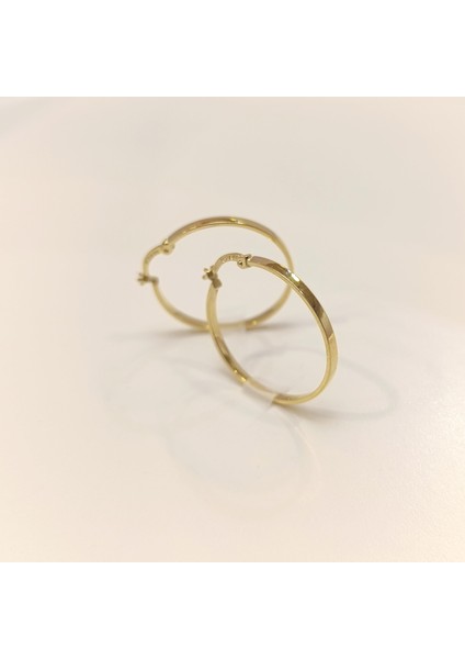 28MM Klasik Ray Halka Küpe 14 Ayar Altın Hd Videolu modelleri