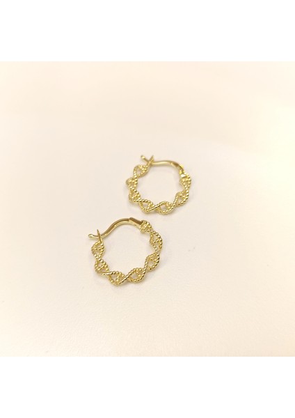 18MM Dna Sarmalı Halka Küpe 14 Ayar Altın Hd Videolu modelleri