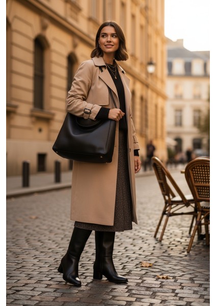 Popin Siyah Uzun Fermuarlı Sivri Burun Kadın Çizme modelleri