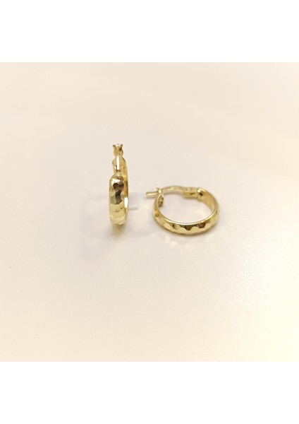 15.7mm Dövmeli Halka Küpe 14 Ayar Altın Hd Videolu modelleri