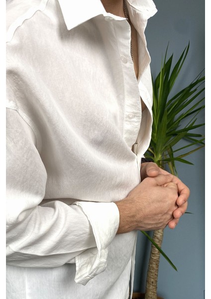 Ince Kumaş Oversize Uzun Kollu Gömlek fiyatları