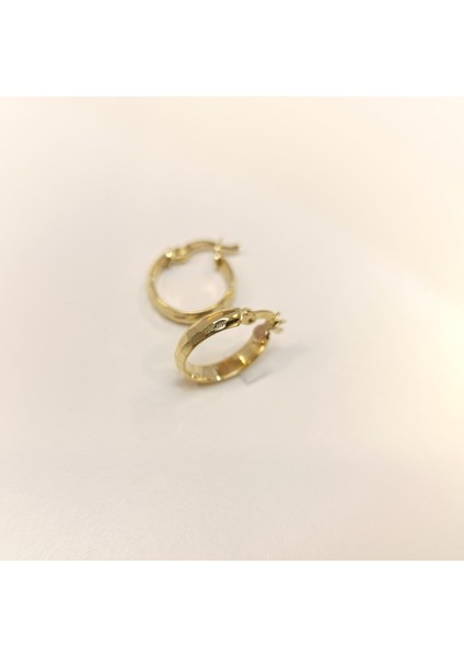 15.5mm Dövmeli Halka Küpe 14 Ayar Altın Hd Videolu fiyatları