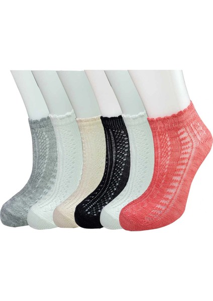 6 Adet Örgü Işlemeli Kadın Fantezi Bilek Çorap