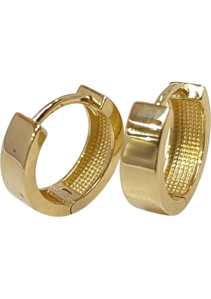 13.4mm Klasik Ray Halka Küpe 14 Ayar Altın Hd Videolu