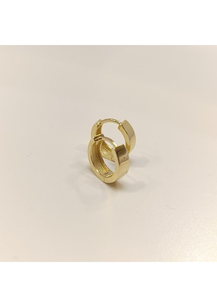 13.4mm Klasik Ray Halka Küpe 14 Ayar Altın Hd Videolu modelleri