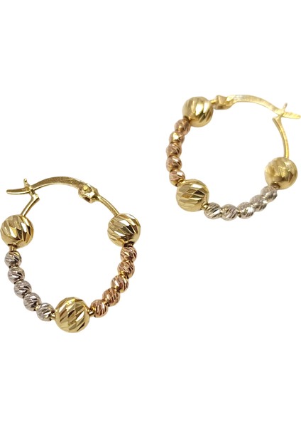 23MM Dorika Toplu Halka Küpe 14 Ayar Altın Hd Videolu