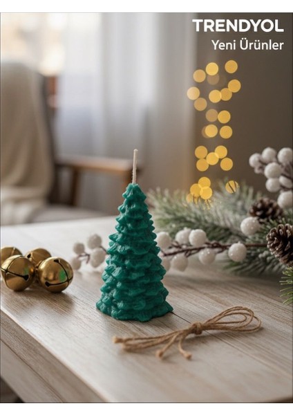 Yılbaşı Ağacı Şeklinde Dekoratif Mum – Çam Ağacı Tasarım