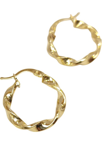 20MM Burgu Halka Küpe 14 Ayar Altın Hd Videolu