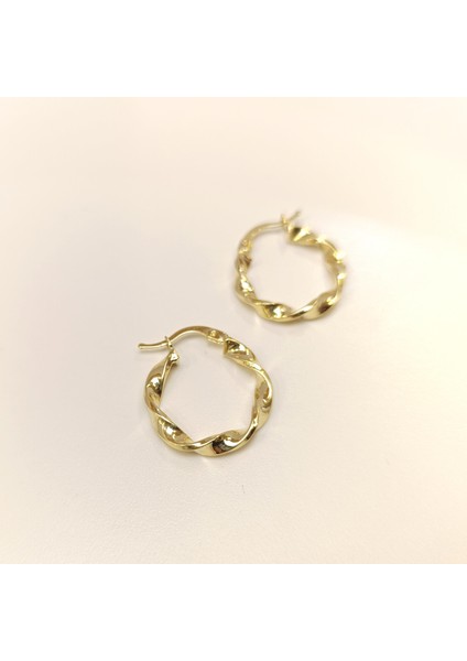 20MM Burgu Halka Küpe 14 Ayar Altın Hd Videolu modelleri