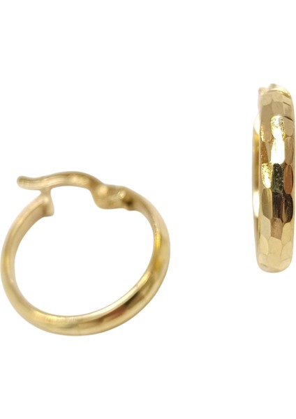 19MM Dövmeli Halka Küpe 14 Ayar Altın Hd Videolu