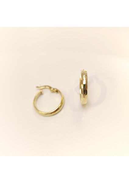 19MM Dövmeli Halka Küpe 14 Ayar Altın Hd Videolu modelleri