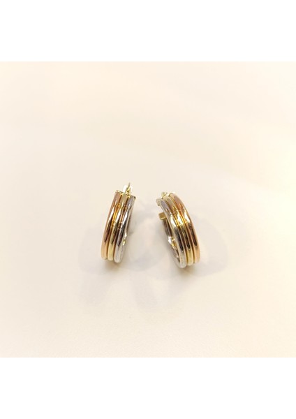 19MM Klasik Üçlü Halka Küpe 14 Ayar Altın Hd Videolu fiyatları