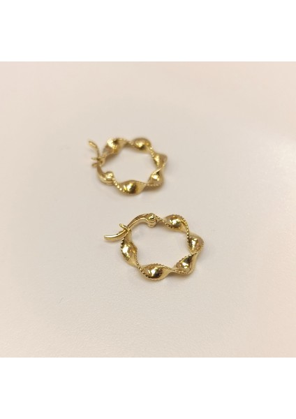 15MM Burgu Halka Küpe 14 Ayar Altın Hd Videolu modelleri