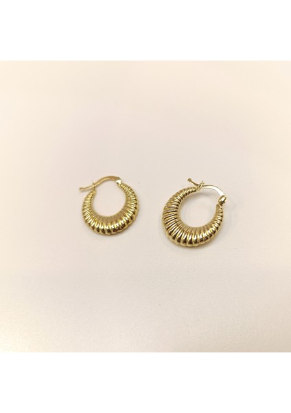 19.4mm Istiridye Halka Küpe 14 Ayar Altın Hd Videolu fiyatları