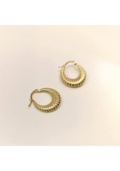 19.4mm Istiridye Halka Küpe 14 Ayar Altın Hd Videolu fırsatları